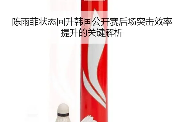 陈雨菲状态回升韩国公开赛后场突击效率提升的关键解析 | LEJINGSPORT